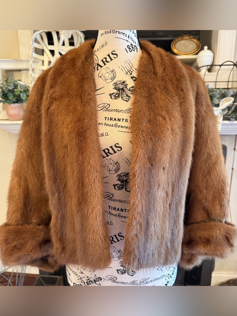 Vintage Grace’s Nashville Mink Fur Stole Capelet Light Brown Shrug Coat 1950s